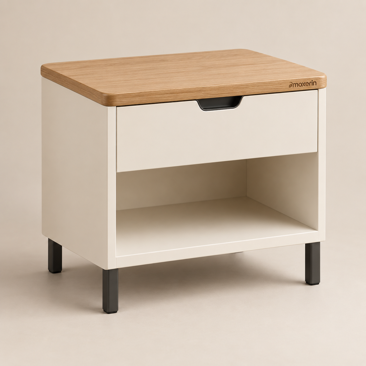 Moxerin Quietkeep One-Drawer Nightstand with Open Shelf